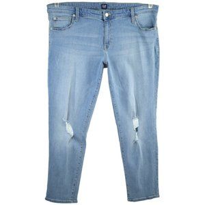 GAP GIRLFRIEND Jeans Size 34 x 27 Ankle Distressed Denim
